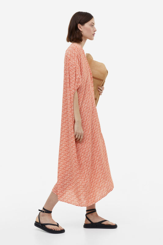 Soft Cotton Blend Printed Long Kaftan For Women's