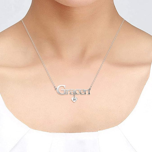 Personalized Name Necklace with Heart