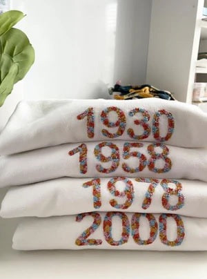 Year Customize Hand Embroidery Oversized T-Shirt (UNISEX)