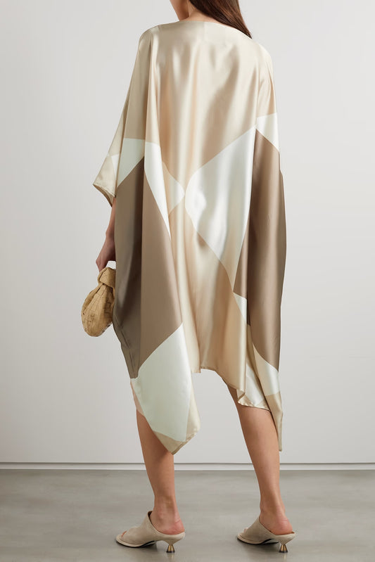 Soft Satin Silk Kaftan – Elegant, Flowing Dress Short Caftan For Women's