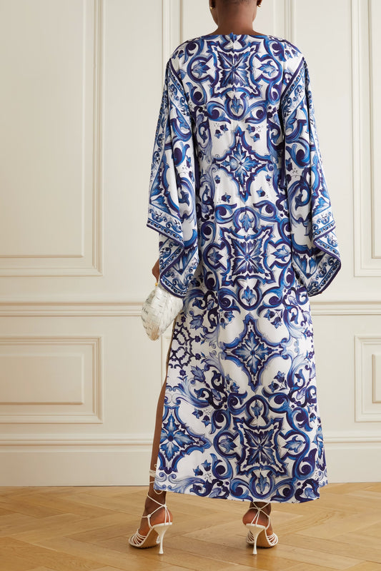 Luxury Organza Silk Kaftan, Elegant & Casual Wear Caftan For Women's