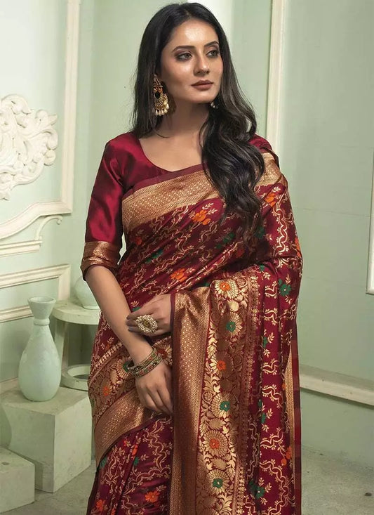 Classic Banarasi Soft Silk Wedding Sari & Blouse