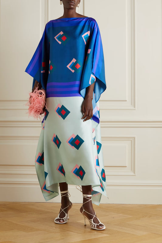 Floral Soft Satin Silk Kaftan – Breezy and Elegant Caftan For Women's