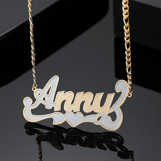 Personalized Custom Double Plated Name Necklace