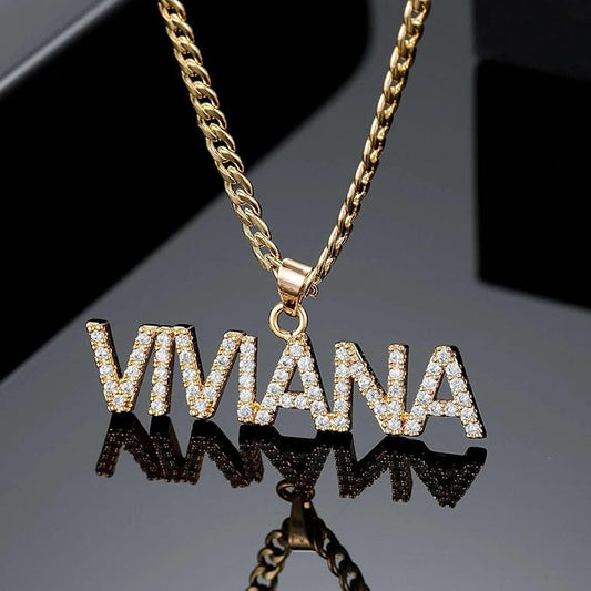 Custom Name Necklace,Personalized Diamond Pendant