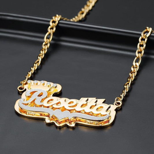 Custom Double Plated Nameplate Name Necklace