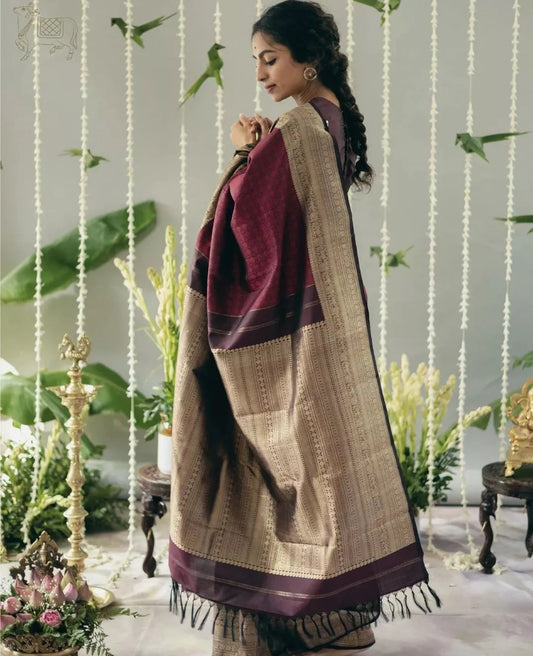 Banarasi Soft Silk Sari Party Wear Saree With Blouse