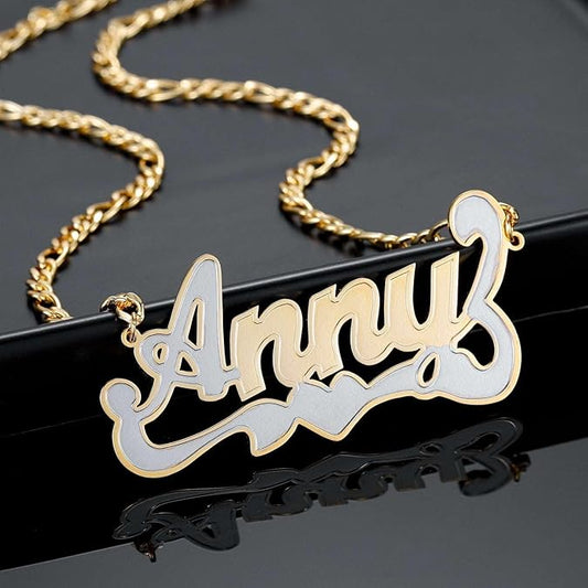 Personalized Custom Double Plated Name Necklace