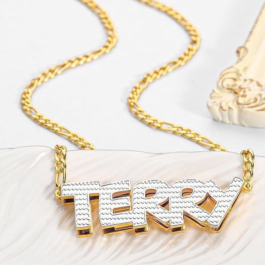 Double Plated Nameplate Name Necklace