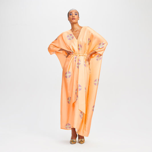 Elegant Soft Satin Silk Kaftan – Perfect for Evening Wear Caftan For Women's