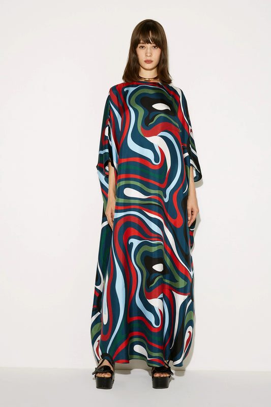 Women's Soft Silk Printed  Multi-color Casual Wear Kaftan