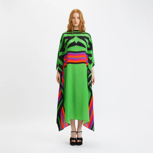 French Moss Green Kaftan - Elegant & Comfortable Summer Dress For Women's
