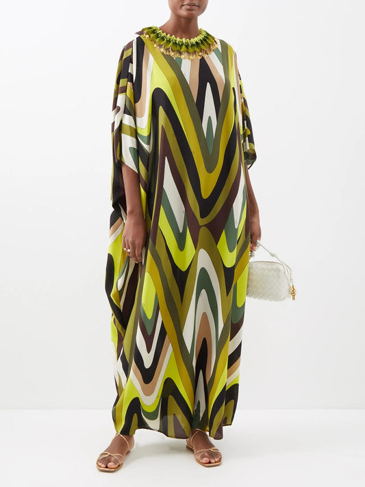 Silk Crepe Kaftan – Soft, Lightweight & Casual Wear Caftan For Women's