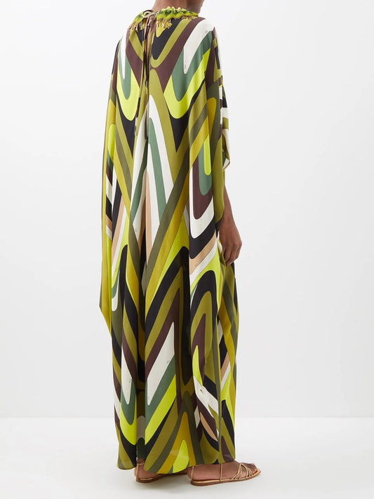 Silk Crepe Kaftan – Soft, Lightweight & Casual Wear Caftan For Women's