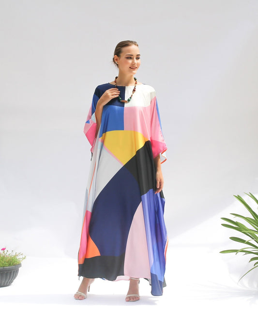 Luxurious Satin Silk Kaftan, Casual Wear Caftan For Women's