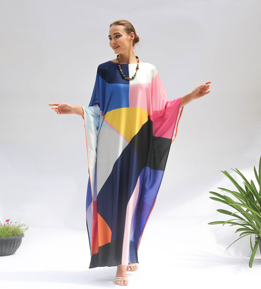 Luxurious Satin Silk Kaftan, Casual Wear Caftan For Women's