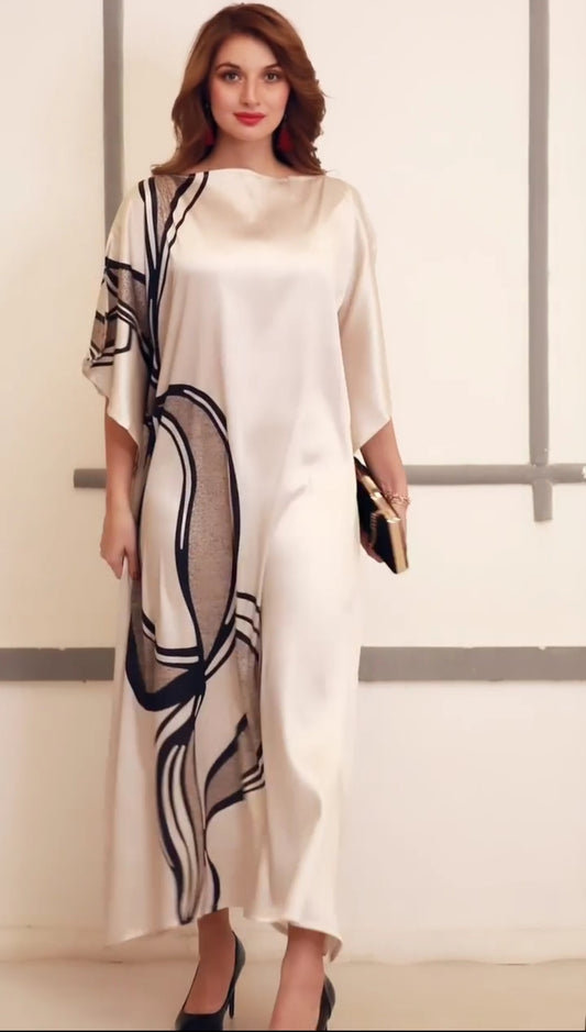 Designer Soft Satin Silk Kaftan,  Beach Wear Caftan For Women's