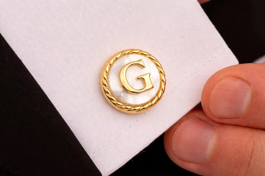 Personalized Initial Cufflinks, 925 Silver Groomsmen Gift
