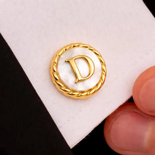 Personalized Initial Cufflinks, 925 Silver Groomsmen Gift