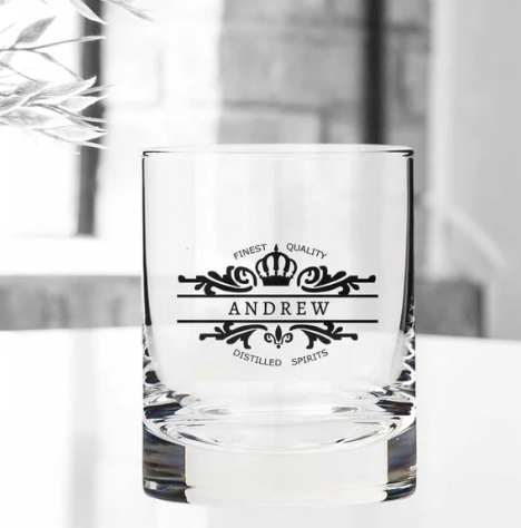 Personalize Your-Name Whiskey Glass - Gift for Boyfriend Husband Father